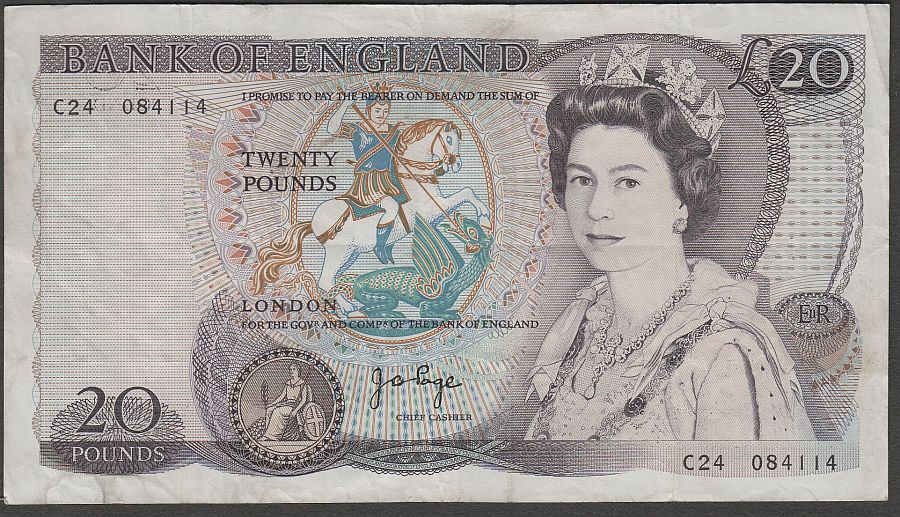 P-380b, Great Britain, 1970-1980  Twenty Pound Note, VF